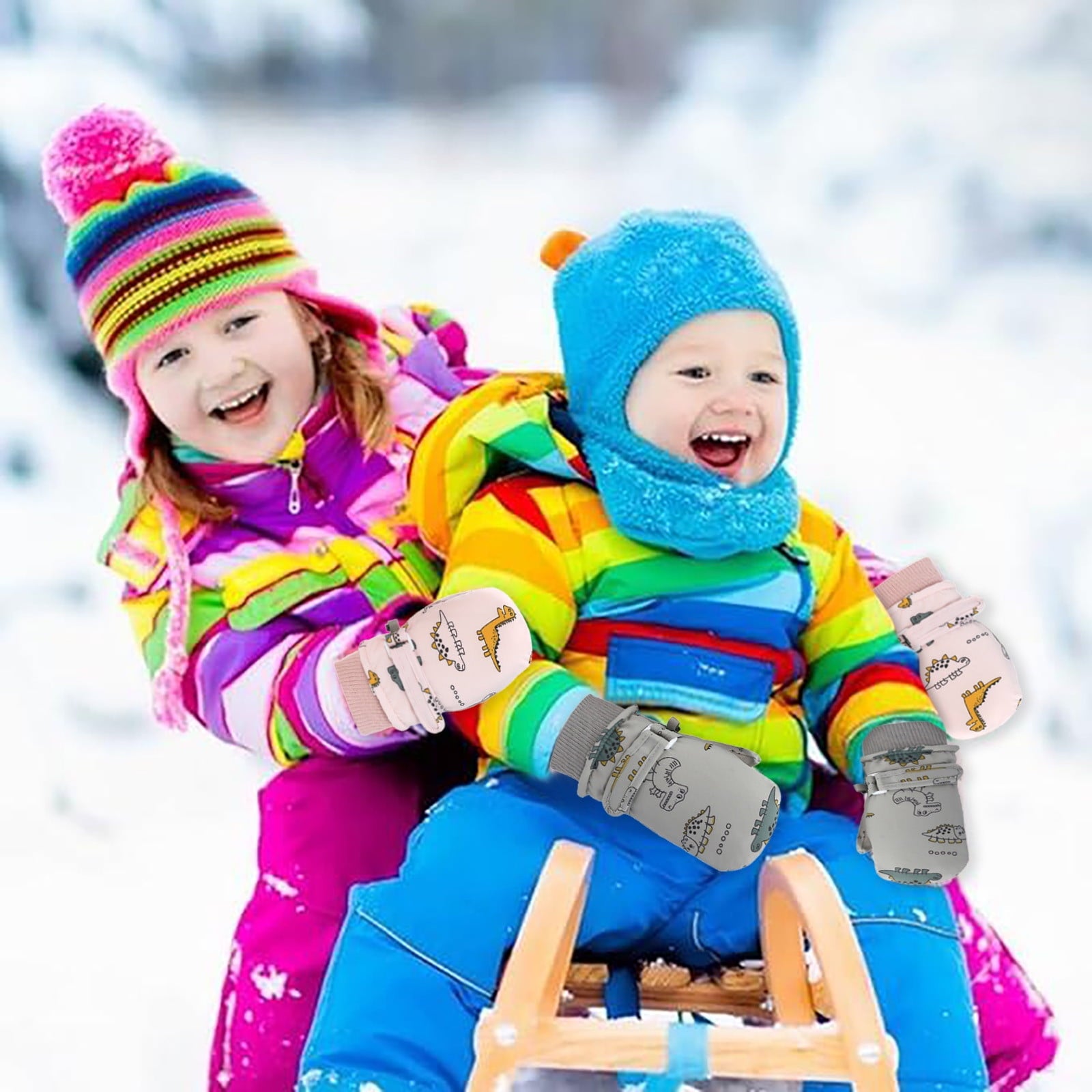 GXWEA 2T Gloves Kids Waterproof Gloves Kids Gloves Winter Gloves Thick Gloves Stretchy Warm Gloves Boys Girls 6-11 Year 6-24 Months AHA5 kids snow gloves Pink