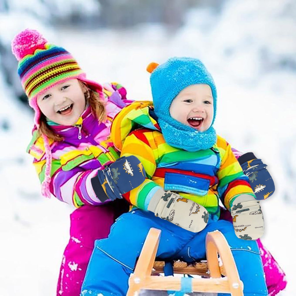 GXWEA 2T Gloves Kids Waterproof Gloves Kids Gloves Winter Gloves Thick Gloves Stretchy Warm Gloves Boys Girls 6-11 Year 2-4 Years AHA5 kids snow gloves White