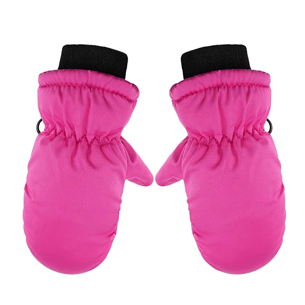 2T Gloves Kids Waterproof Gloves Kids Gloves Winter Gloves Thick Gloves Stretchy Warm Gloves Boys Girls 6-11 Year One Size Hot Pink