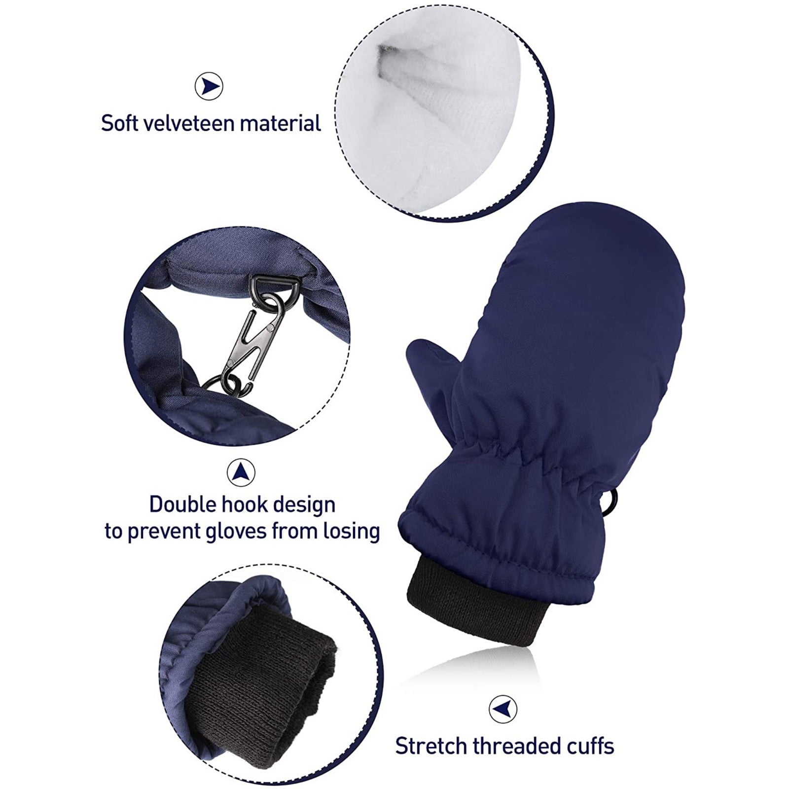 2T Gloves Kids Waterproof Gloves Kids Gloves Winter Gloves Thick Gloves Stretchy Warm Gloves Boys Girls 6-11 Year One Size color-10