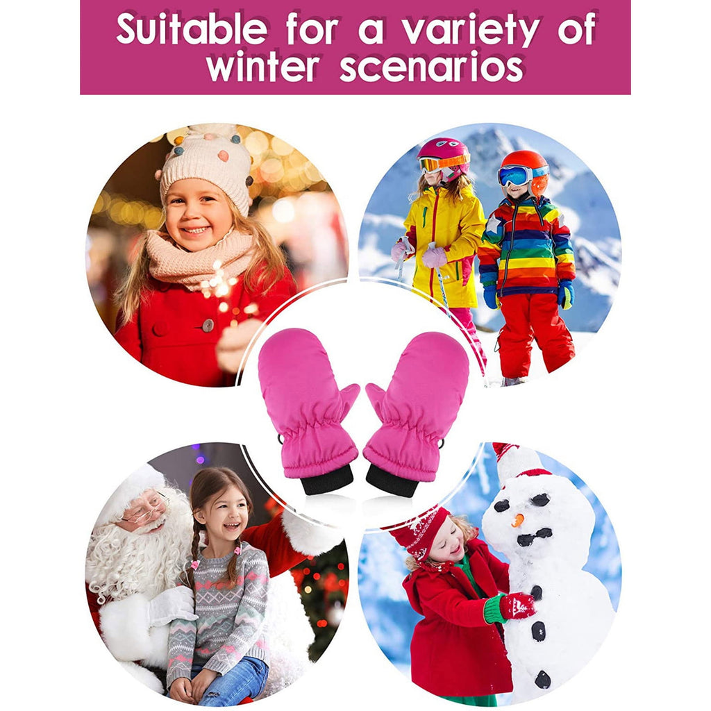 2T Gloves Kids Waterproof Gloves Kids Gloves Winter Gloves Thick Gloves Stretchy Warm Gloves Boys Girls 6-11 Year One Size color-5