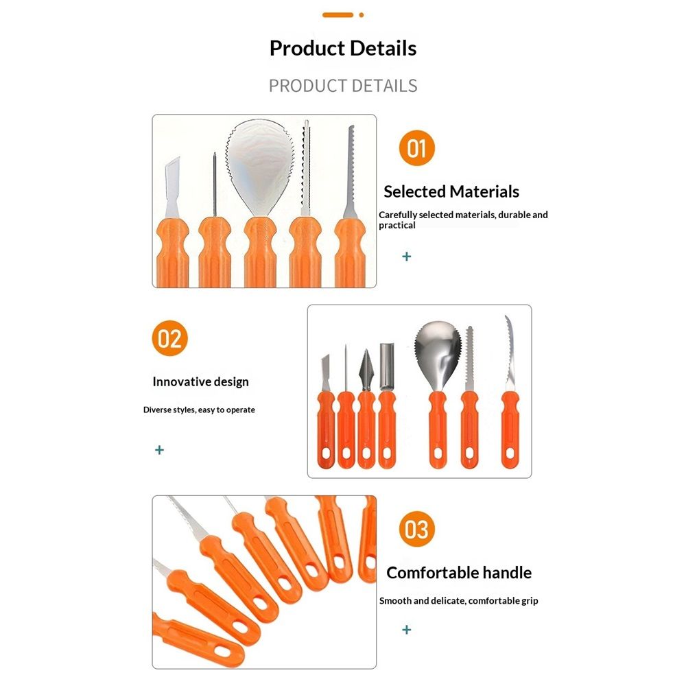 Halloween Pumpkin Carving Kit Tools, Professional Heavy Duty Carving Set, Stainless Steel Pumpkin Carving Set, Halloween Pumpkin Carving Tools-Gift for Halloween(7PCS)