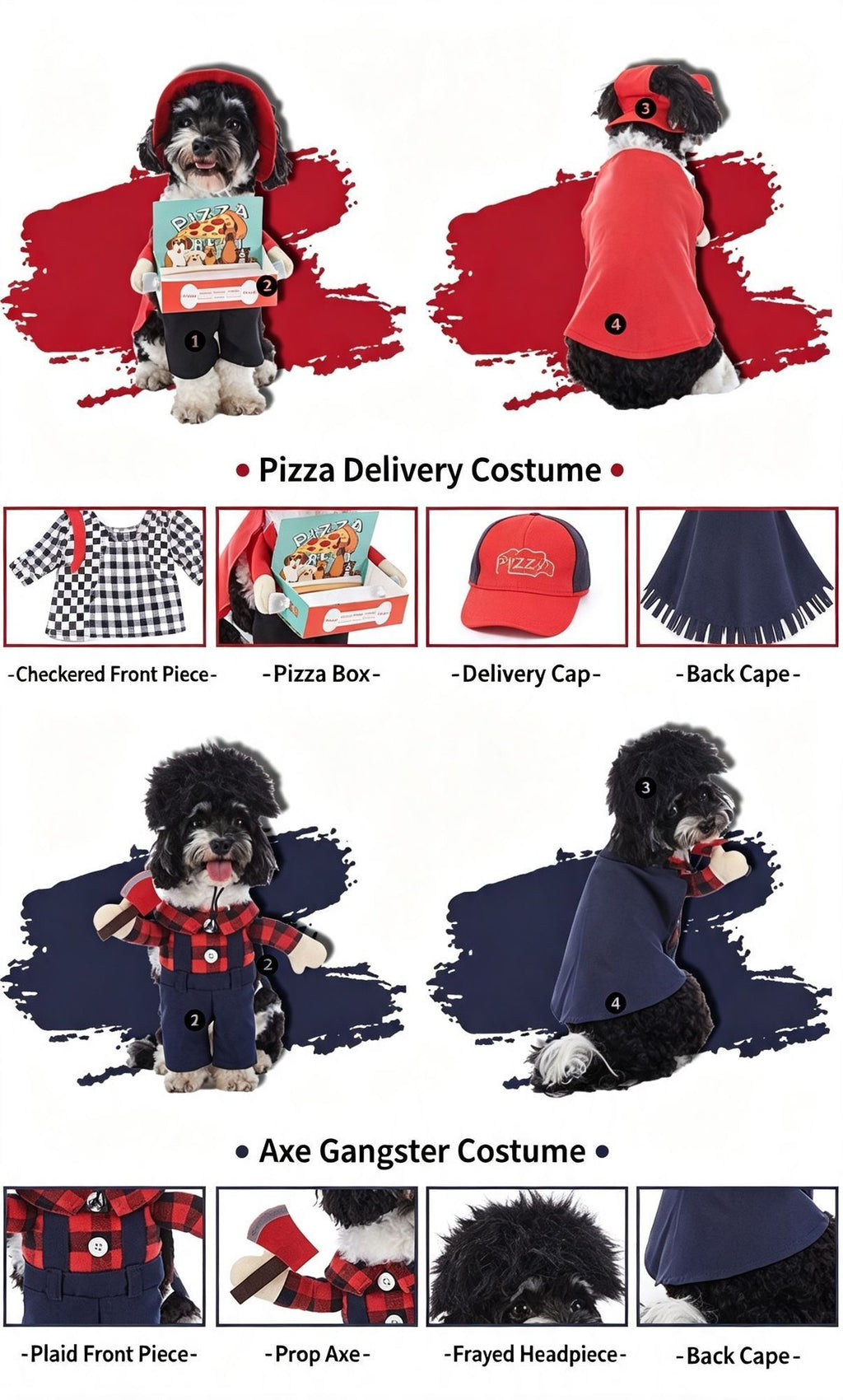 Themed Gathering Decor Outfit For Pets, Holiday Dress-up Accessory for Halloween Christmas Events, Size L