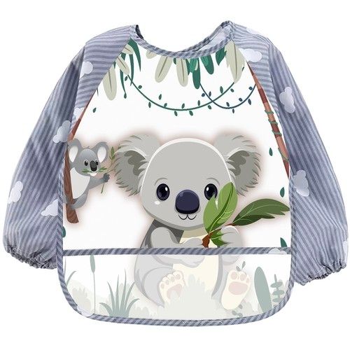 Baby Sleeved Bibs - Protects Clothes During Play & Mealtime, MultiColor
