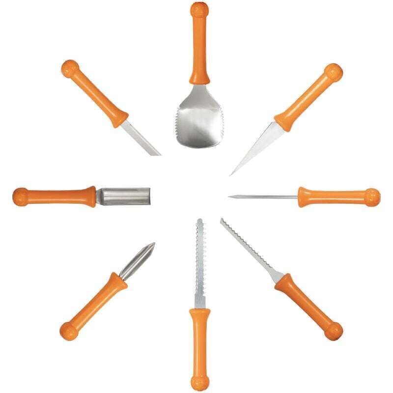 8 Pcs Halloween Pumpkin Carving Kit Professional Pumpkin Carving Knife Stainless Steel Pumpkin Carving Tools for Halloween Decoration Jack-O-Lantern