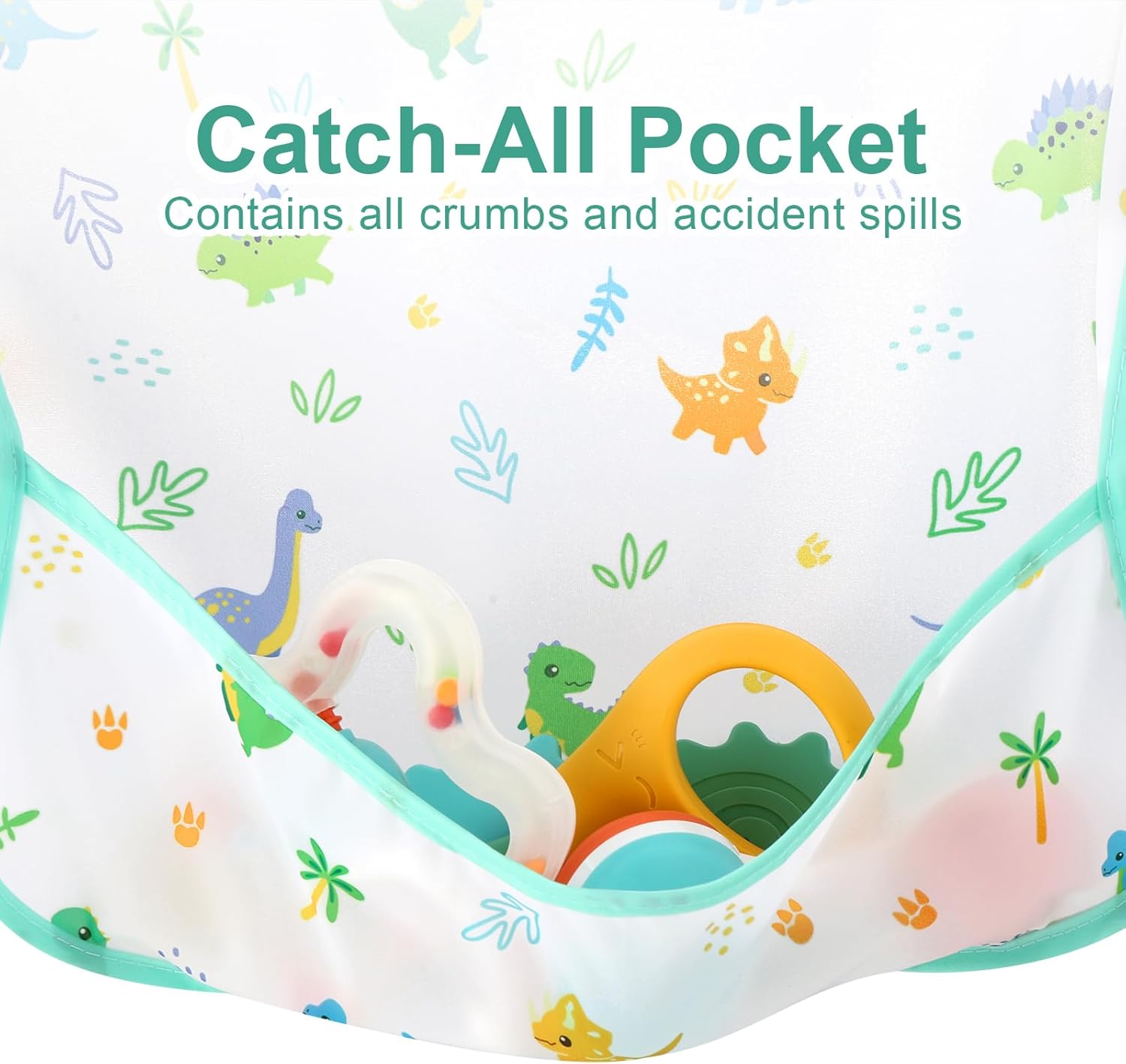 4 Pack Long Sleeve Bibs, Baby Smock Waterproof Sleeved Bib Smock for Baby Toddler 6-36 Months