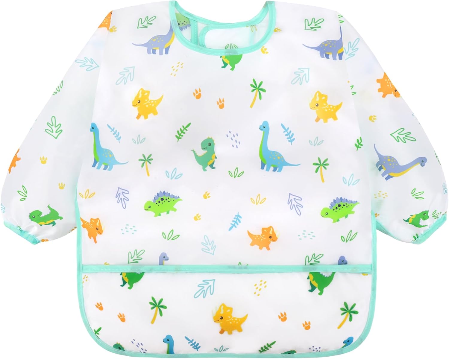 4 Pack Long Sleeve Bibs, Baby Smock Waterproof Sleeved Bib Smock for Baby Toddler 6-36 Months