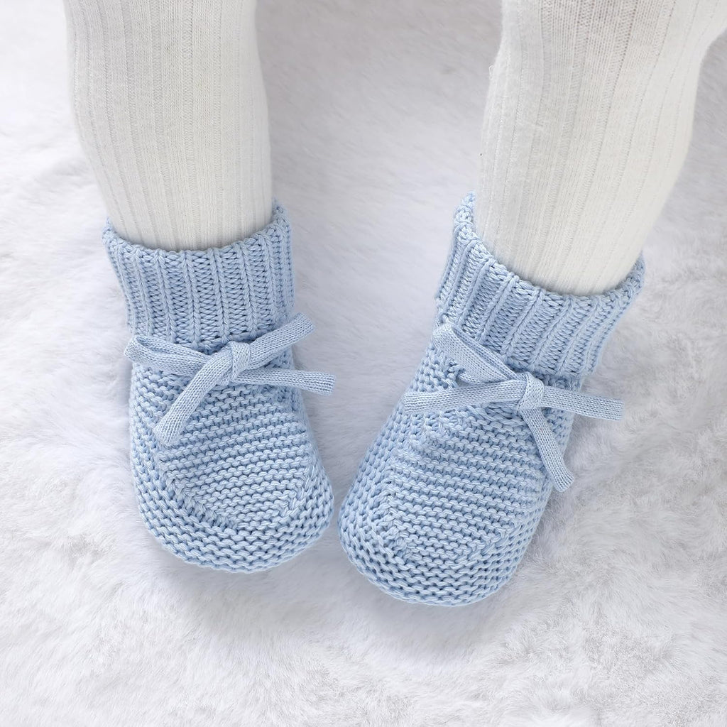 Baby Booties Newborn First Walkers Cozy Shoes Warm Knit Soft Booties for Toddler Infant Boy Girl