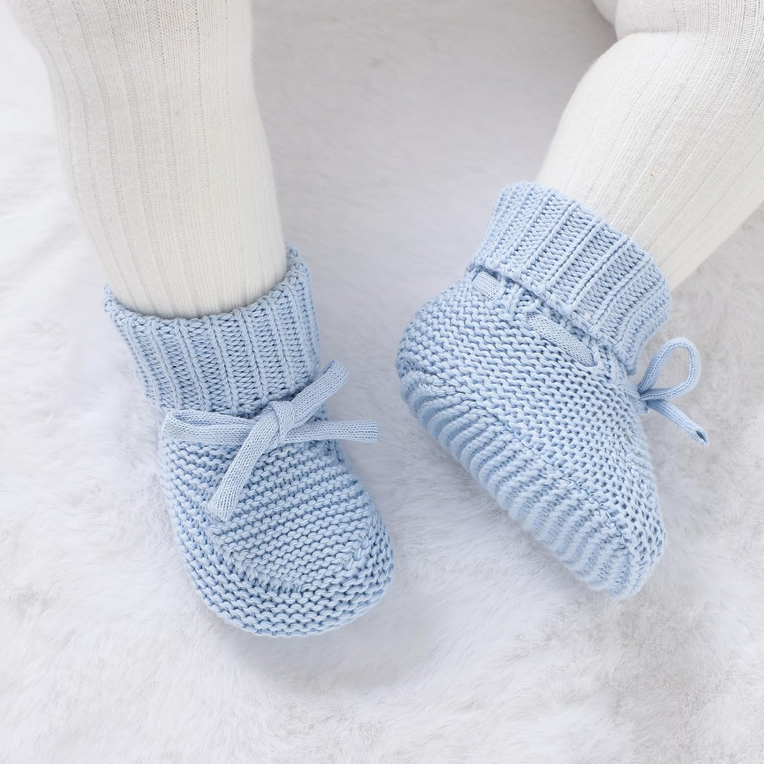Baby Booties Newborn First Walkers Cozy Shoes Warm Knit Soft Booties for Toddler Infant Boy Girl
