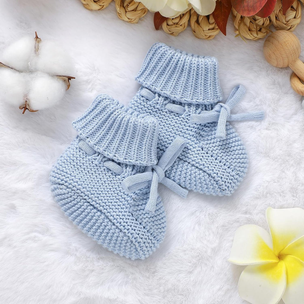Baby Booties Newborn First Walkers Cozy Shoes Warm Knit Soft Booties for Toddler Infant Boy Girl
