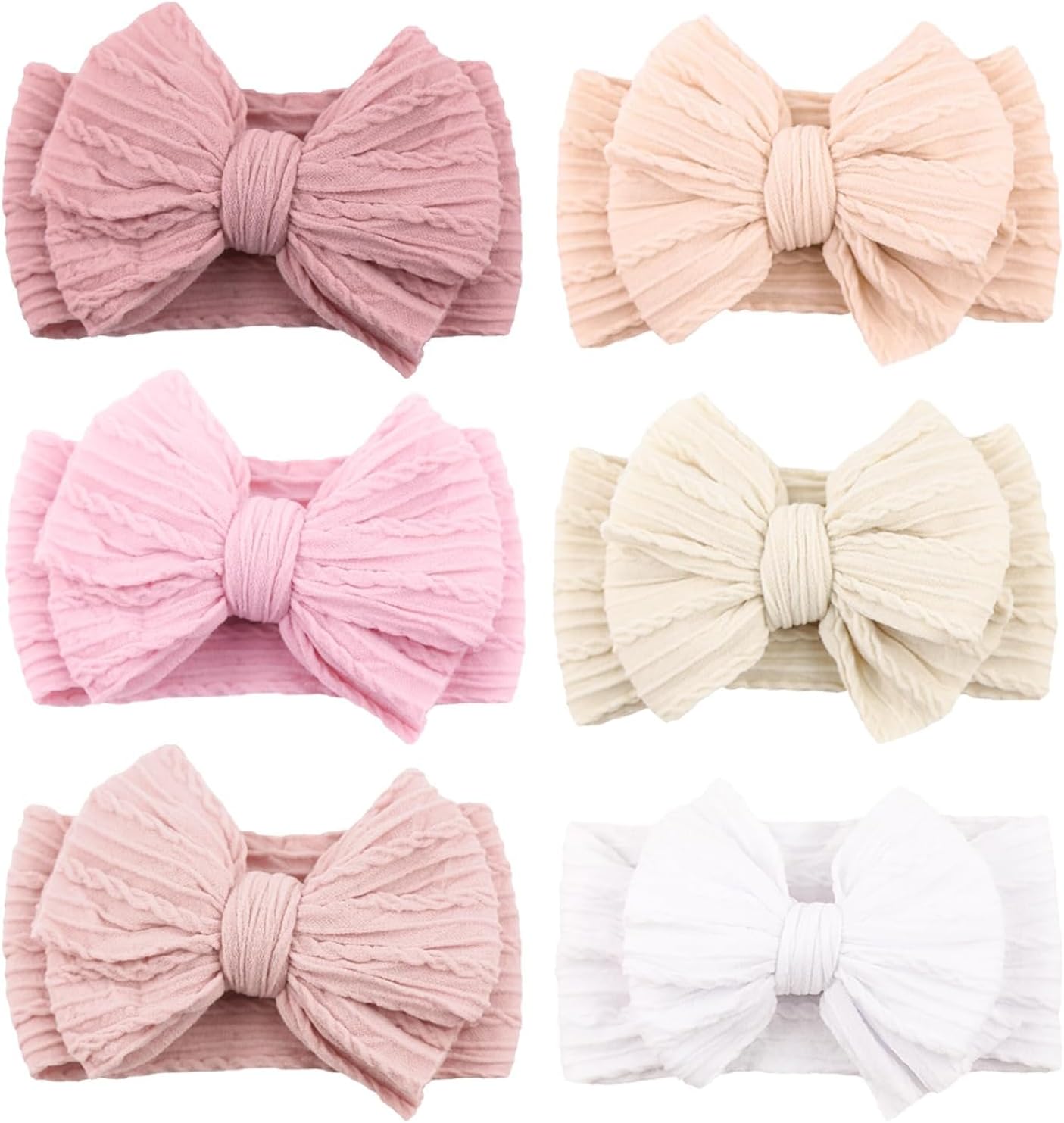 Handmade Baby Headbands Soft Stretchy Nylon Hair Bands with Bows for Newborn Infant Baby Toddler Girls