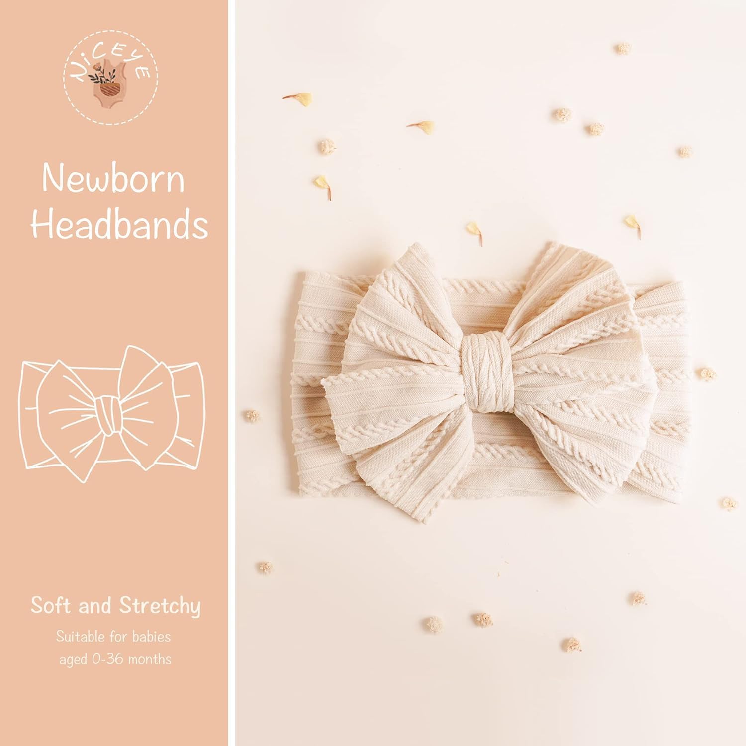 Handmade Baby Headbands Soft Stretchy Nylon Hair Bands with Bows for Newborn Infant Baby Toddler Girls