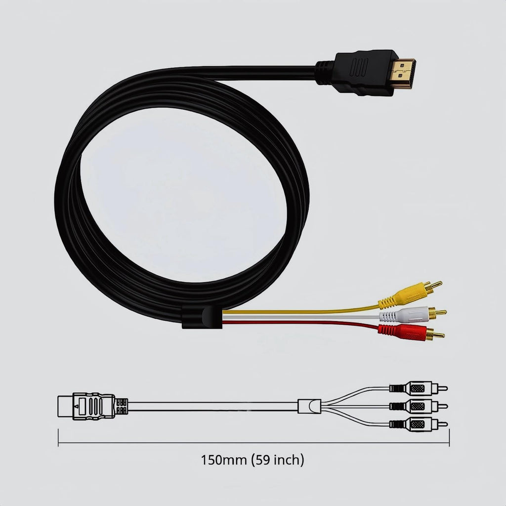 Chenduomi HDMI to RCA TV Cable HDMI Male to 3 RCA Female av Cable Video Audio Component Converter Adapter 1080P Cable for HDTV Black 5ft/1.5m