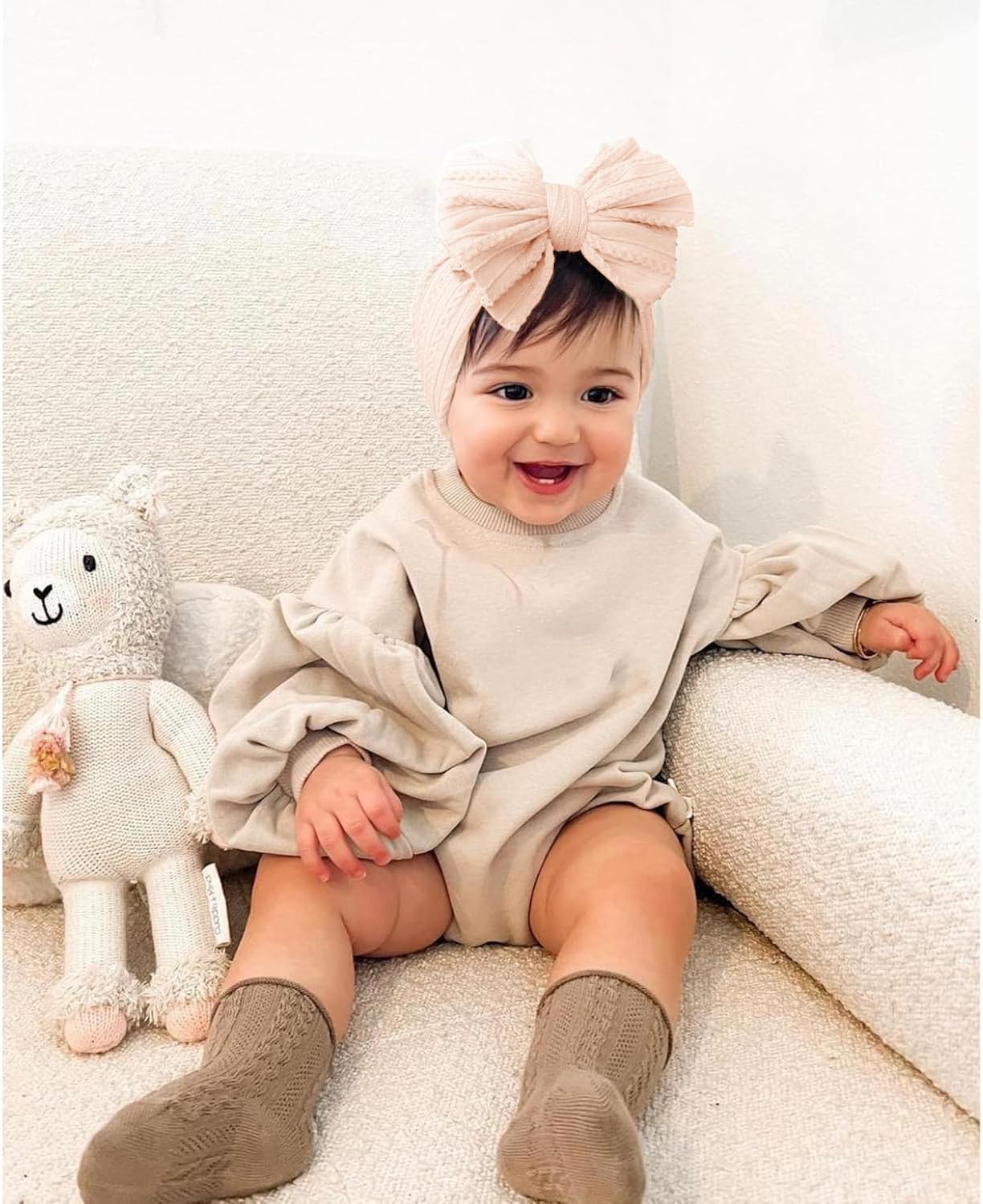 Handmade Baby Headbands Soft Stretchy Nylon Hair Bands with Bows for Newborn Infant Baby Toddler Girls