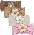 4 Pcs Baby Girls Nylon Headbands Baby Flower Headbands Soft Hairbands Hair Accessories for Newborn Infant Toddler Kids