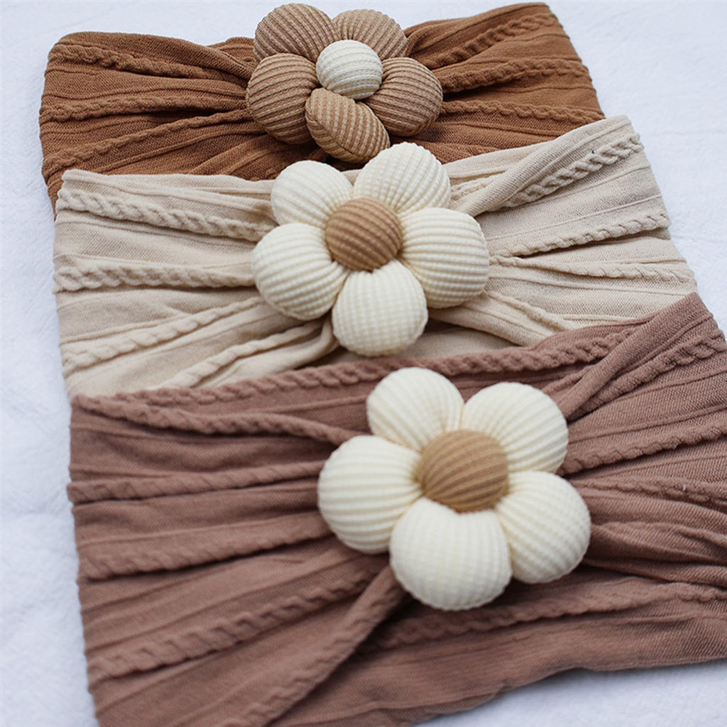 4 Pcs Baby Girls Nylon Headbands Baby Flower Headbands Soft Hairbands Hair Accessories for Newborn Infant Toddler Kids