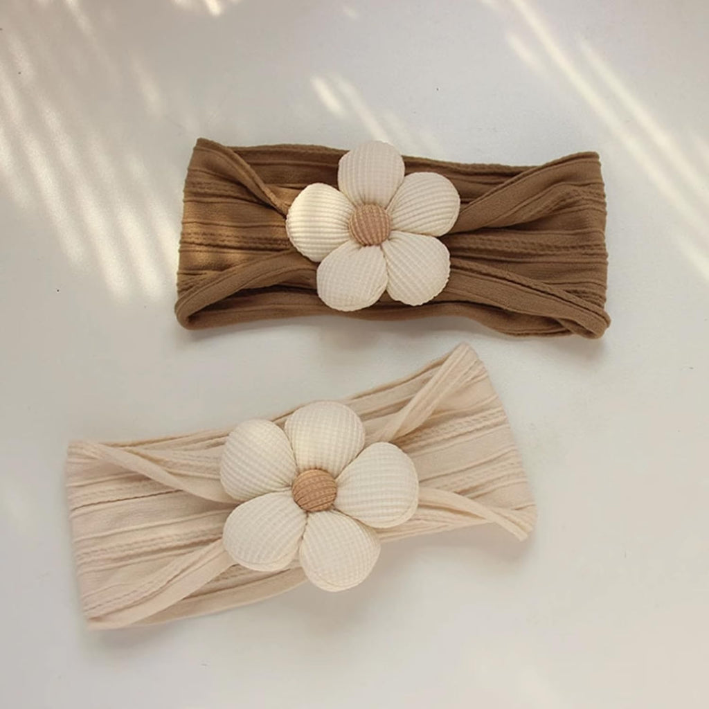 4 Pcs Baby Girls Nylon Headbands Baby Flower Headbands Soft Hairbands Hair Accessories for Newborn Infant Toddler Kids