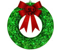 Outdoor Christmas Wreath Decoration, LED Metal Holiday Decor for Home Exterior, Garden - Green 50CM