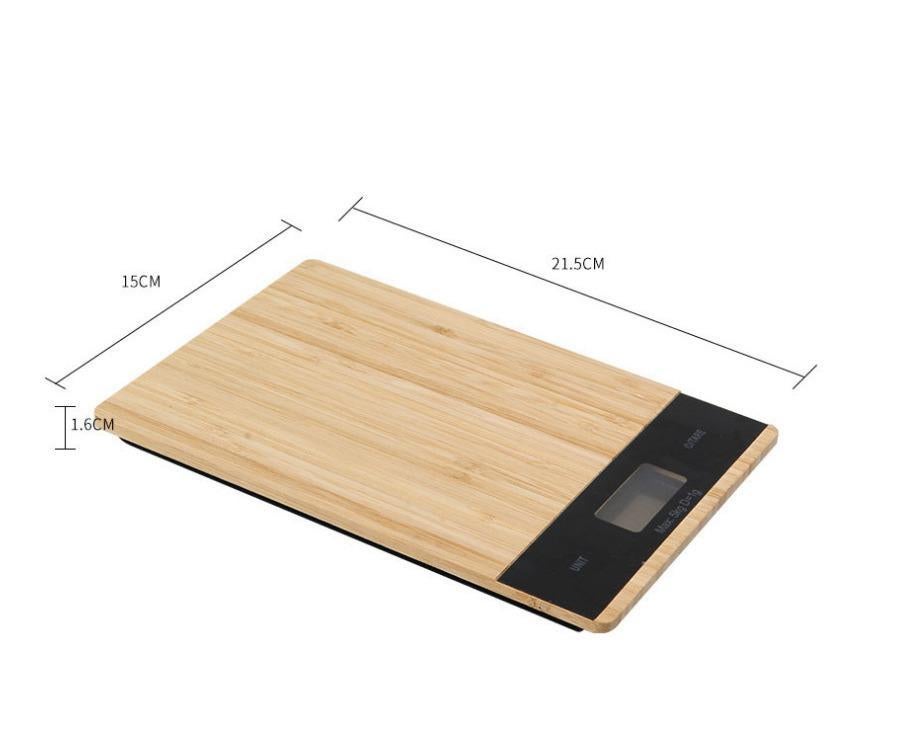 New 5kg food medicine scale baking electronic scale home gram weight scale bamboo panel home kitchen electronic scale Bamboo panel 5kg/1g