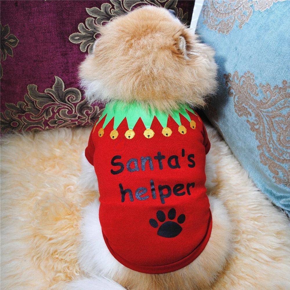 3Pcs Christmas Dog Cat T-Shirt Clothes Vest Puppy Pet Apparel Shirts - M