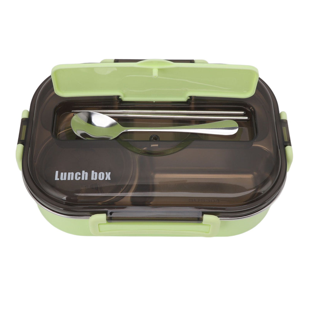 Lunch Container Box Stainless Steel Thermal Lunch Storage Box with Soup Bowl Chopsticks Spoon for Adults Children Green