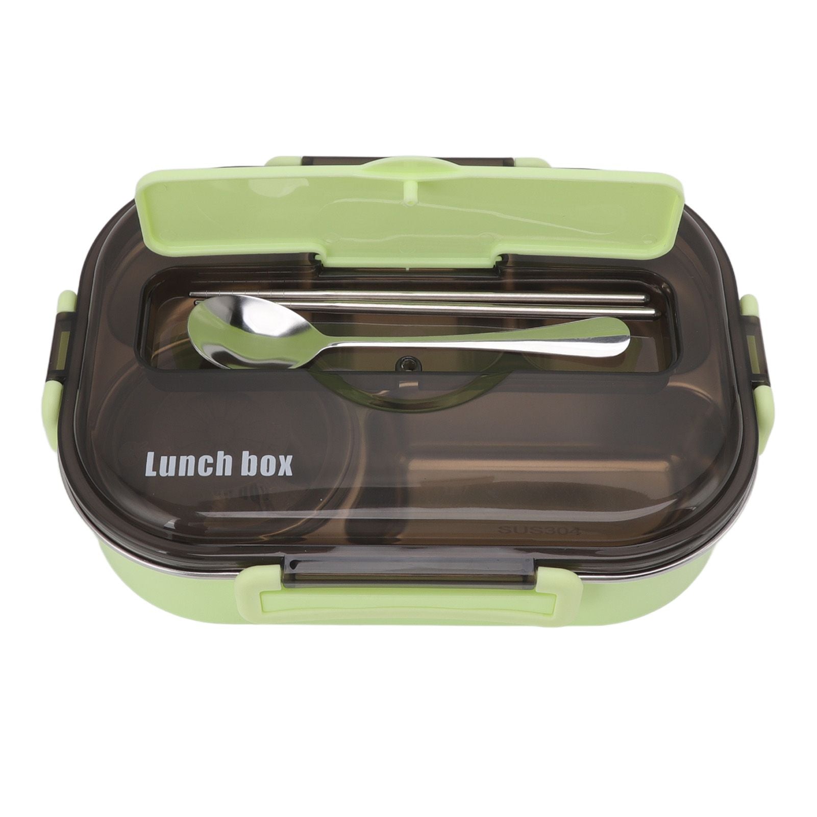 Lunch Container Box Stainless Steel Thermal Lunch Storage Box with Soup Bowl Chopsticks Spoon for Adults Children Green