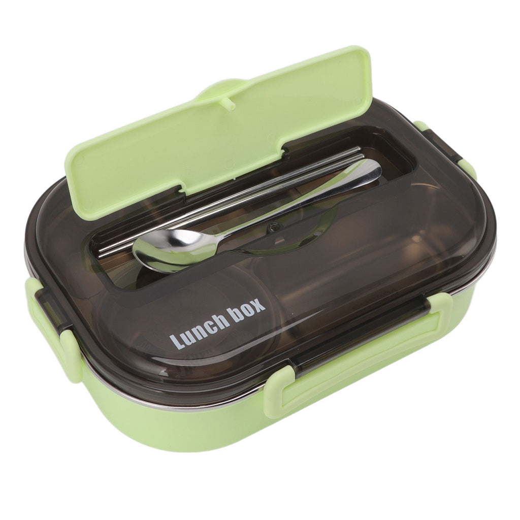 Lunch Container Box Stainless Steel Thermal Lunch Storage Box with Soup Bowl Chopsticks Spoon for Adults Children Green
