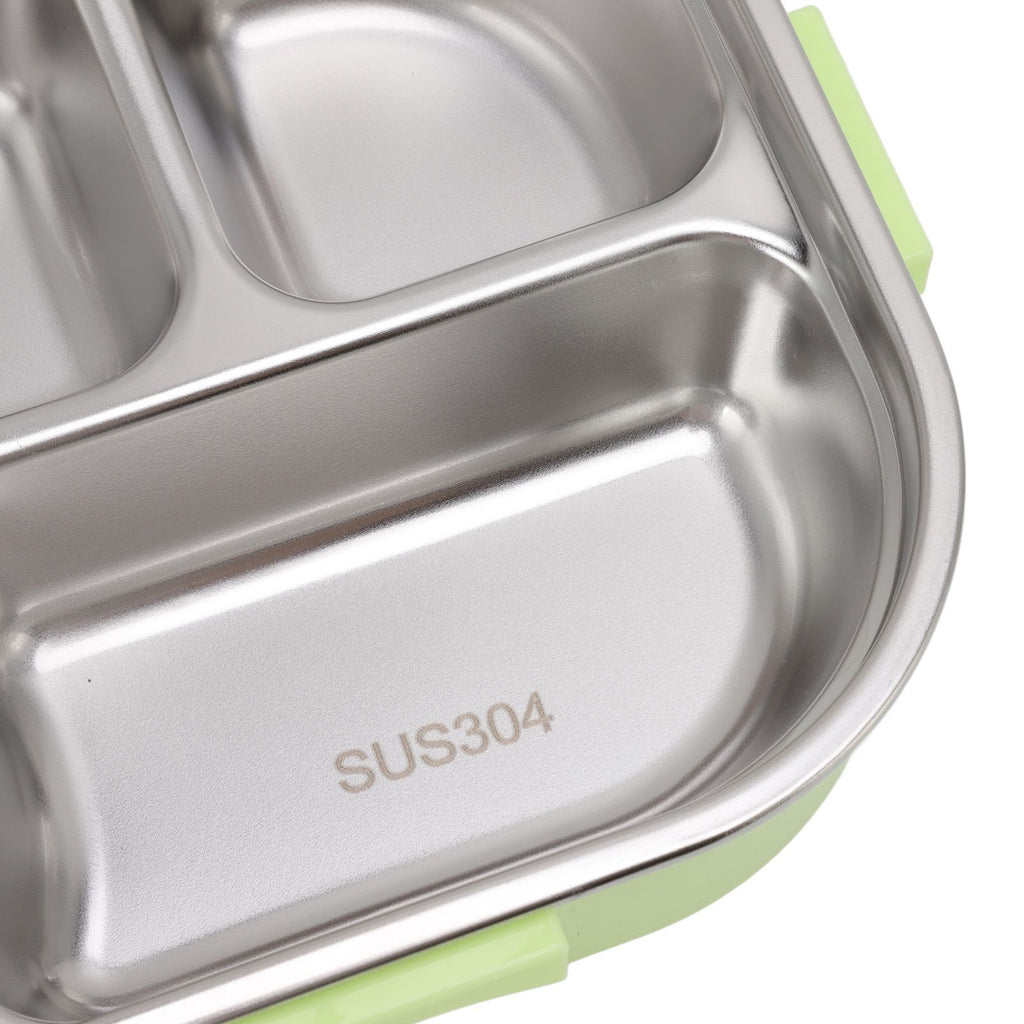 Lunch Container Box Stainless Steel Thermal Lunch Storage Box with Soup Bowl Chopsticks Spoon for Adults Children Green