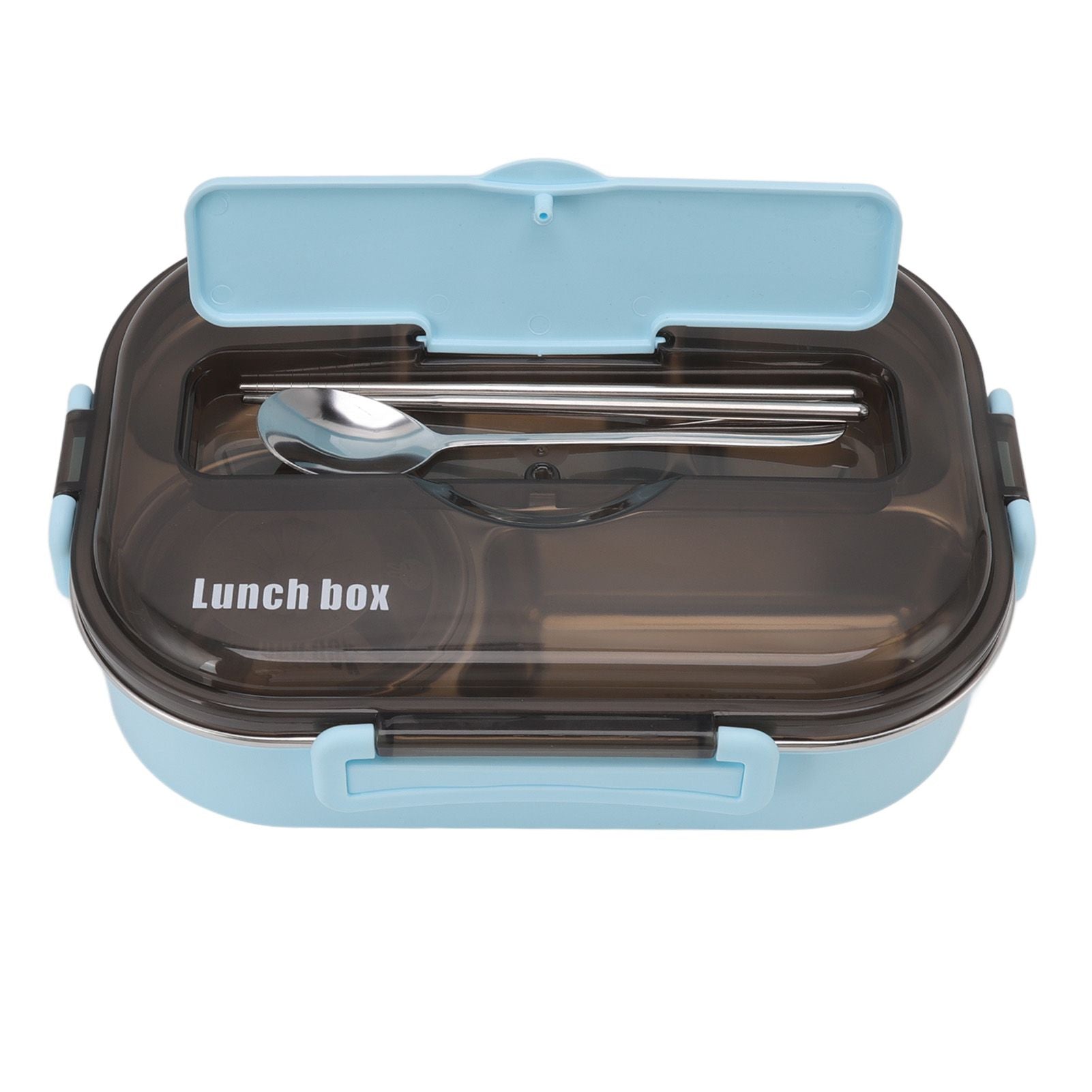 Lunch Container Box Stainless Steel Thermal Lunch Storage Box with Soup Bowl Chopsticks Spoon for Adults Children Blue