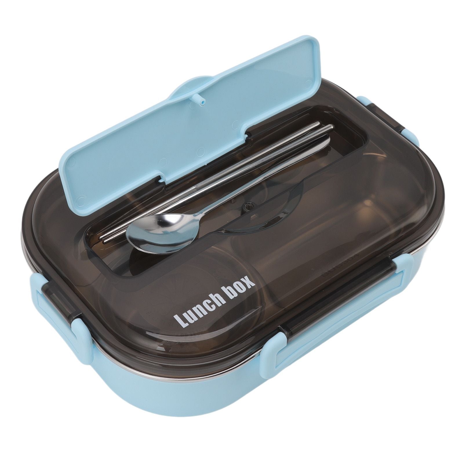 Lunch Container Box Stainless Steel Thermal Lunch Storage Box with Soup Bowl Chopsticks Spoon for Adults Children Blue