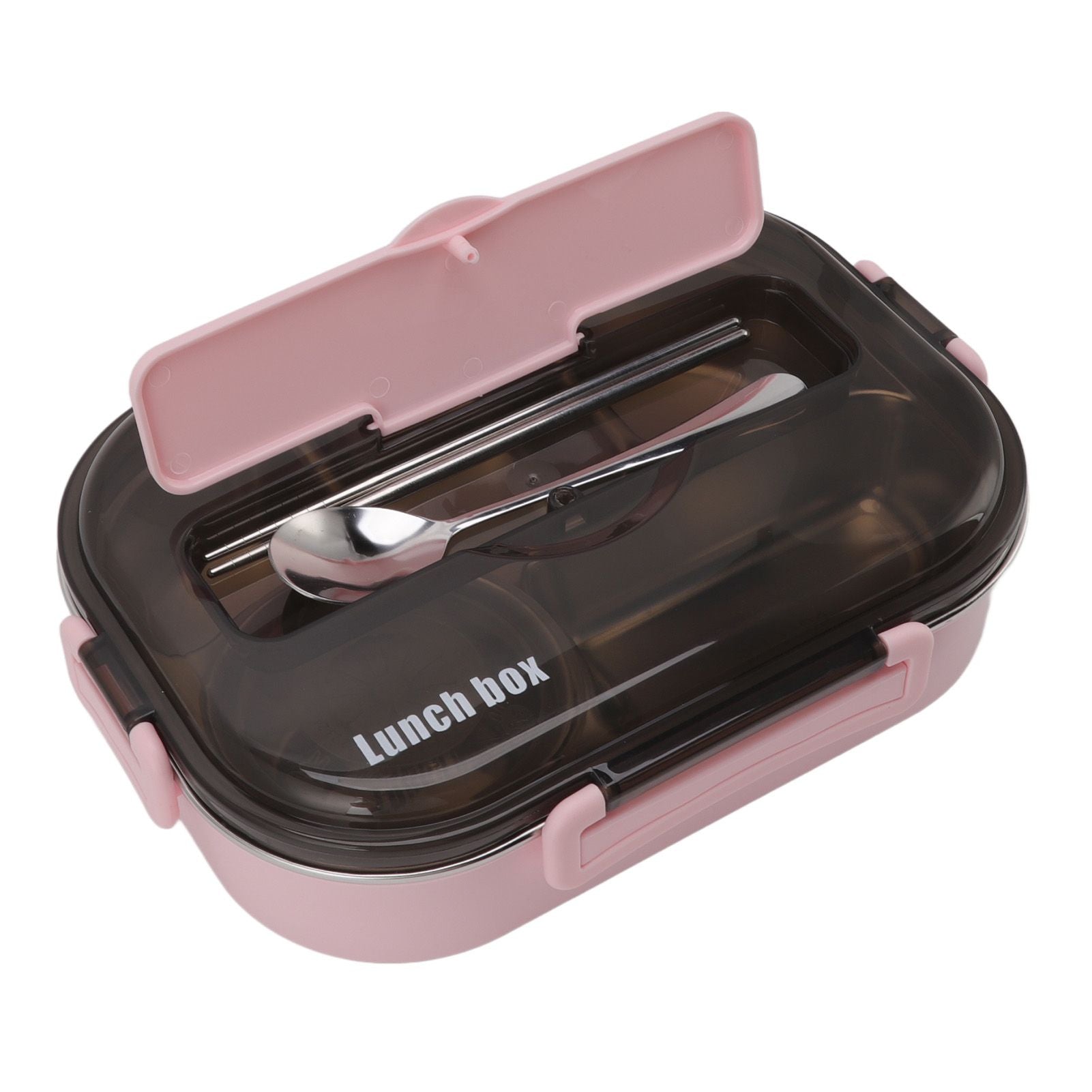 Lunch Container Box Stainless Steel Thermal Lunch Storage Box with Soup Bowl Chopsticks Spoon for Adults Children Pink