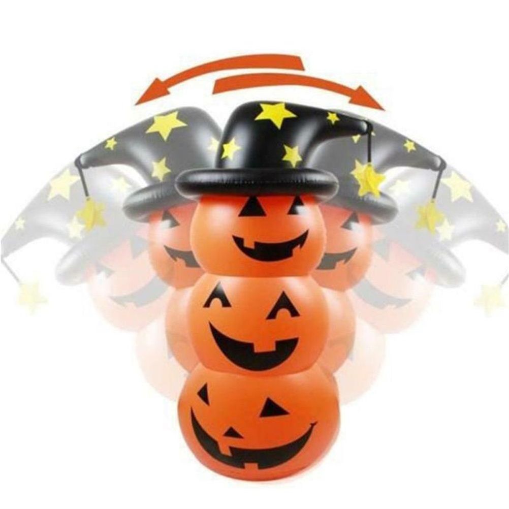 Halloween Pumpkin Tumbler 55.1in PVC Cute Inflatable Halloween Pumpkin Decoration for Outdoor or Indoor Party Supplies