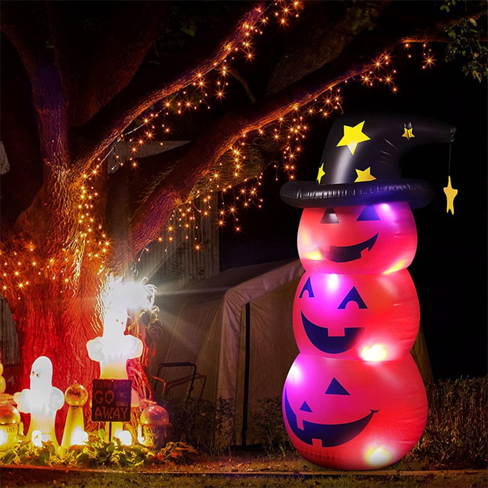 Halloween Pumpkin Tumbler 55.1in PVC Cute Inflatable Halloween Pumpkin Decoration for Outdoor or Indoor Party Supplies