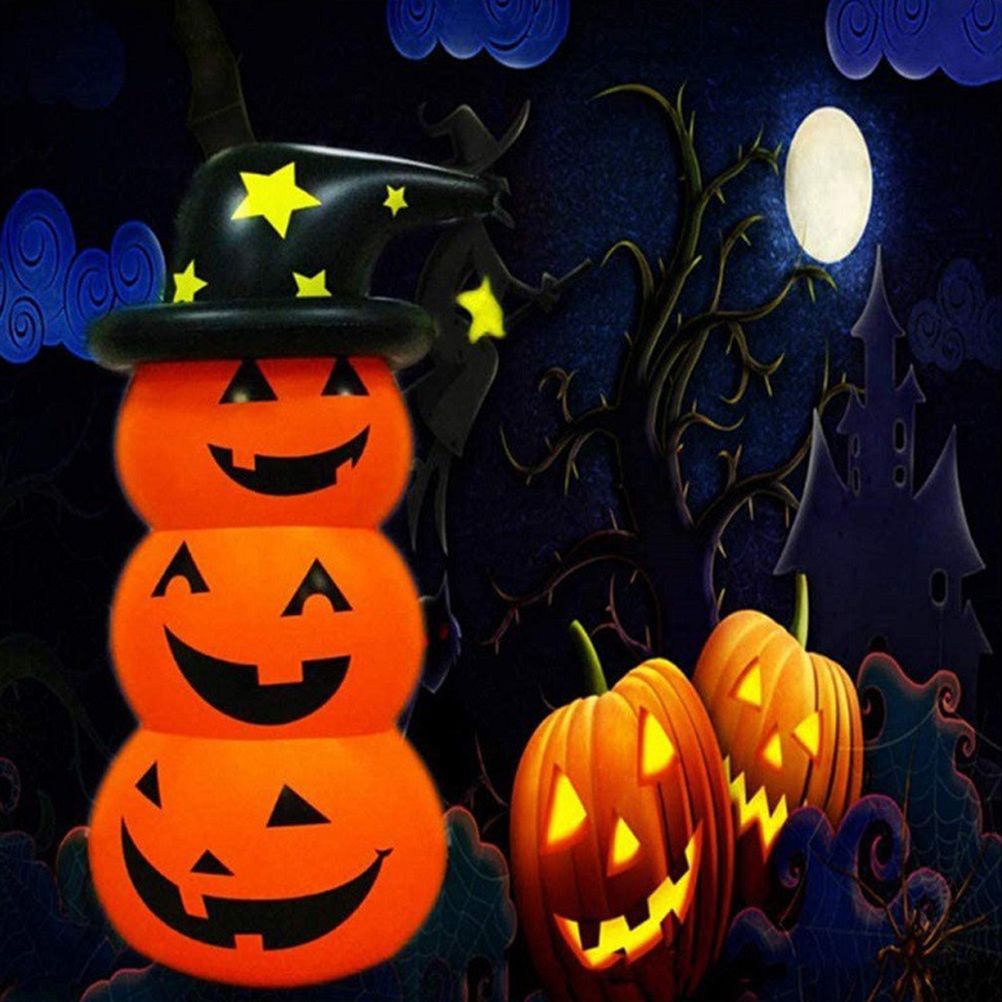 Halloween Pumpkin Tumbler 55.1in PVC Cute Inflatable Halloween Pumpkin Decoration for Outdoor or Indoor Party Supplies
