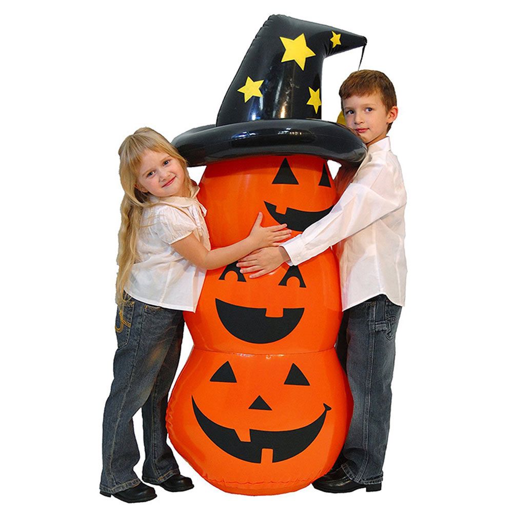 Halloween Pumpkin Tumbler 55.1in PVC Cute Inflatable Halloween Pumpkin Decoration for Outdoor or Indoor Party Supplies
