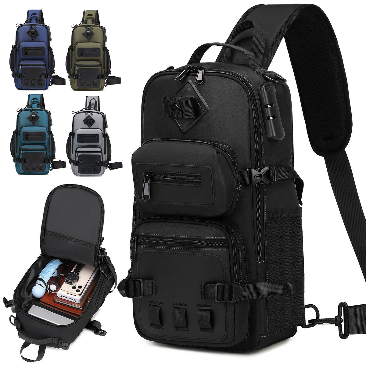 Black Burgundy Anti-Theft Backpack Waterproof Sling Bag Travel Backpack Australia Daypack For