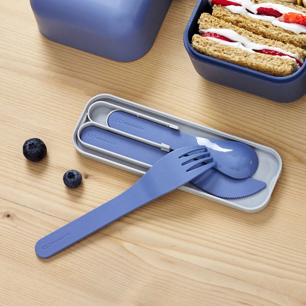 Monbento Mb Pocket Plastic Cutlery Set - Colour Blue Infinity