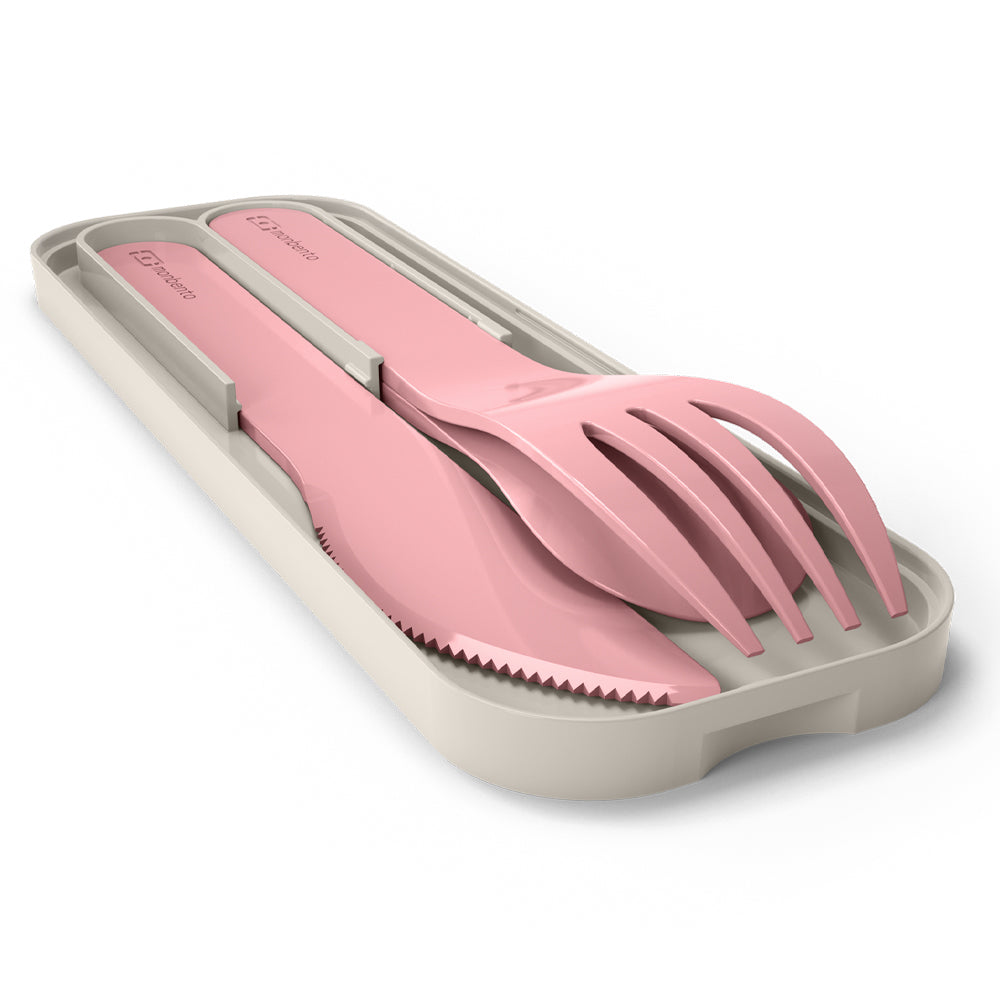 Monbento Mb Pocket Plastic Cutlery Set - Colour Pink Blush