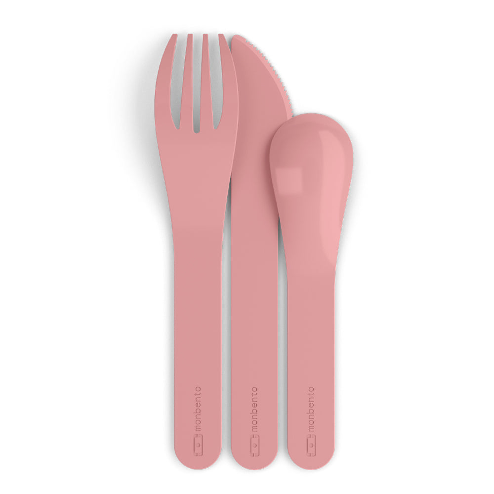 Monbento Mb Pocket Plastic Cutlery Set - Colour Pink Blush