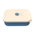 Dark blue Microwave-Safe Silicone Lunch Box with 4 Compartments - Airtight Bento Box for Work and Travel