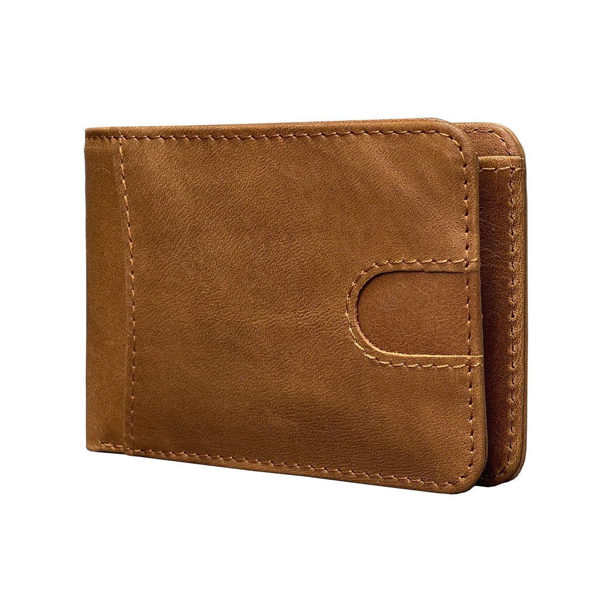Black Men's Genuine Leather Wallet Vintage Casual Short Bi-fold Cowhide Money Clip Card Holder