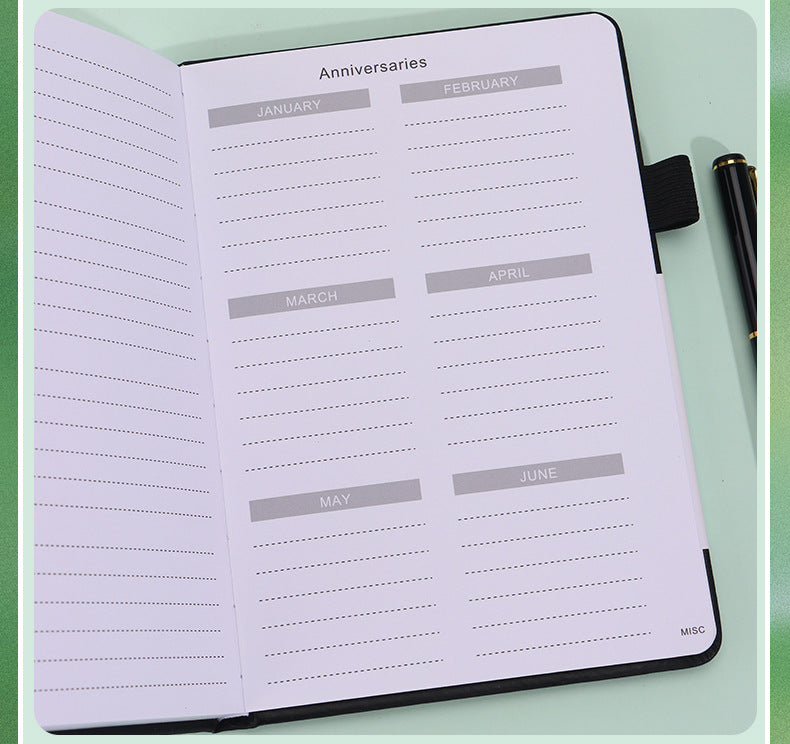 Black Password Book with Alphabetical Tabs B6 Hardcover Internet Address Logbook & Password Organizer with Pen Loop Elastic Band and Inner Pocket
