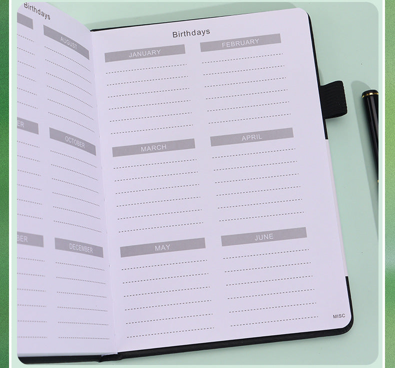 Black Password Book with Alphabetical Tabs B6 Hardcover Internet Address Logbook & Password Organizer with Pen Loop Elastic Band and Inner Pocket