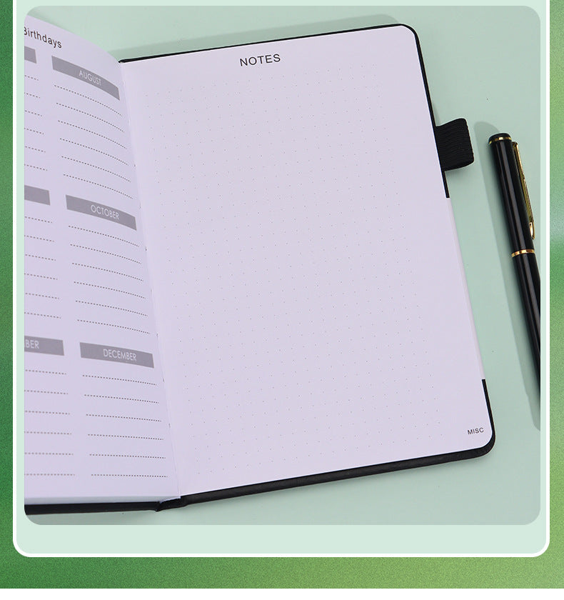 Black Password Book with Alphabetical Tabs B6 Hardcover Internet Address Logbook & Password Organizer with Pen Loop Elastic Band and Inner Pocket