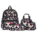 Black 4-Piece Large Capacity School Backpack Set for Primary Students Years 3-6 Durable Nylon Lightweight Rucksack with Handbag for Daily Australian School Life