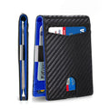 Black and blue 12-Card Slot Men's Wallet with RFID Protection – Slim, Durable, and Secure Bifold Wallet