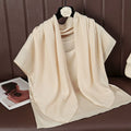 Beige 90×90cm Solid Square Scarf – Lightweight Soft Polyester Head & Neck Wrap for Women