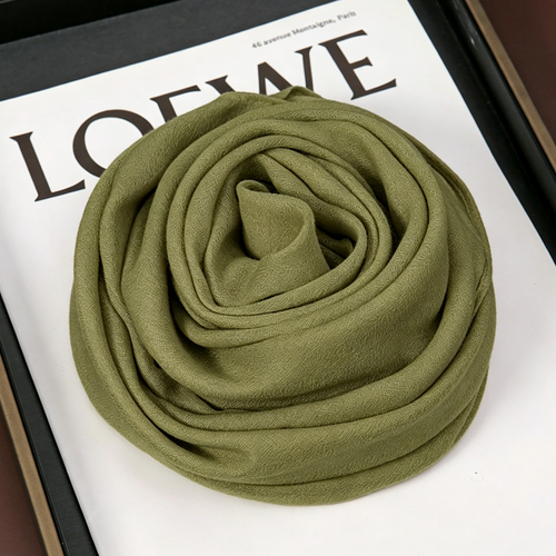 Green 90×90cm Solid Square Scarf – Lightweight Soft Polyester Head & Neck Wrap for Women