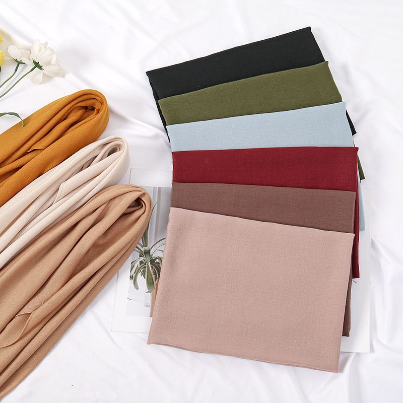 Green 90×90cm Solid Square Scarf – Lightweight Soft Polyester Head & Neck Wrap for Women