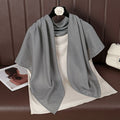 Grey 90 x 90cm Solid Colour Women’s Scarf – Lightweight Polyester Square Wrap for Hair, Travel & Everyday Wear